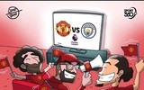 Biếm họa: Salah và Mane khoác áo M.U, rầu rĩ ngồi nhìn Man City qua mặt ảnh 1