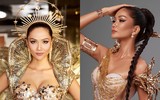 Hình ảnh Hoa hậu H'Hen Niê mới nhất trong váy dát vàng xuyên thấu  ảnh 1
