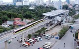 Hình ảnh ấn tượng từ flycam khi tàu đường sắt đô thị Nhổn - ga Hà Nội chạy thử ảnh 3