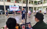 Chiến sỹ Cảnh sát cơ động Thủ đô tranh tài đấu bóng chuyền đầu Xuân Quý Mão ảnh 14