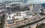 Nhìn từ flycam công trường dự án trung tâm thương mại khủng nhìn thẳng ra hồ Tây ảnh 8