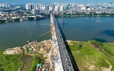 Hình ảnh ấn tượng cầu Vĩnh Tuy 2 mới được hợp long ở Hà Nội
