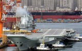 [ẢNH] Tàu sân bay tự đóng của Trung Quốc thử nghiệm với tiêm kích hạm