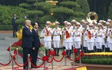 Hình ảnh lễ đón chính thức Tổng thống Mỹ Donald Trump tại Phủ Chủ tịch