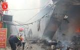 Cận cảnh hiện trường vụ cháy chợ Quang, xã Thanh Liệt, huyện Thanh Trì