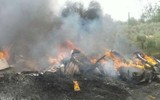 Cận cảnh tiêm kích cánh cụp cánh xòe MiG-23 của Ấn Độ vừa bị rơi cháy rụi