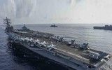 [ẢNH] Siêu tàu sân bay Mỹ mang theo 90 máy bay tiến vào biển Đông