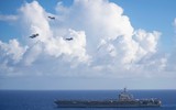 [ẢNH] Hai siêu tàu sân bay Mỹ cùng tập trận trước cửa ngõ Biển Đông