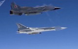 [ẢNH] MiG-31 mang tên lửa Kinzhal lắp đầu đạn hạt nhân tuần tra biển Đen, Ukraine 