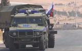 [ẢNH] Đoàn xe tuần tra quân cảnh Nga bị trúng mìn tại Daraa, Syria