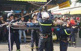 Huy động nhiều lực lượng diễn tập chữa cháy, cứu nạn tại chợ Nành xã Ninh Hiệp