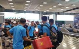 Những hình ảnh đầu tiên của U23 Việt Nam sau khi đặt chân đến Thái Lan