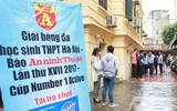 Hình ảnh lễ bốc thăm chia bảng giải bóng đá học sinh THPT Hà Nội 2017