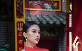 Hoa hậu Tiểu Vy khoe sắc trong trang phục áo dài đón Tết