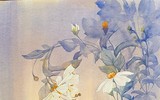 Tranh màu nước vẽ cỏ cây hoa lá đầy sinh động của họa sĩ Nguyễn Đình Đức