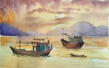 Cảnh sắc thiên nhiên và con người Việt Nam trong các bức tranh màu nước