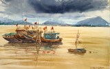 Cảnh sắc thiên nhiên và con người Việt Nam trong các bức tranh màu nước