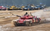 [ẢNH] ‘Chiến tăng đỏ’ của đội Nga xuất sắc nhưng lại thiếu thuyết phục ở Tank Biathlon