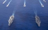 [ẢNH] Hài tàu sân bay cùng tập trận tại Biển Đông