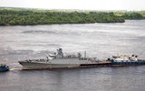 Khinh hạm Buyan-M mang tên lửa Kalibr Nga bị pháo phản lực BM-21 Ukraine bắn trọng thương?