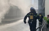 Công an quận Nam Từ Liêm huy động lực lượng thực tập phương án chữa cháy, cứu nạn tại nhà cao tầng