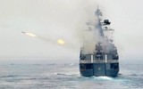 [ẢNH] ‘Nguyên soái Shaposhnikov’ thị uy bằng tên lửa Kalibr trên vùng biển Nhật Bản