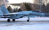 Cận hình ảnh nghi ngờ là tiêm kích Su-35 Nga bị tên lửa S-300 Ukraine bắn hạ