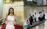[ẢNH] Đám cưới miền Tây đặc biệt của Á hậu Thúy An: Nhà trai đi thuyền, cô dâu vàng đeo ‘trĩu cổ’, dàn phù dâu toàn Hoa hậu