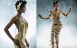 Hình ảnh Hoa hậu H'Hen Niê mới nhất trong váy dát vàng xuyên thấu 