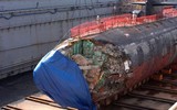 [Ảnh] Pháp lần đầu tiên ghép nối hai nửa để “tái sinh” tàu ngầm hạt nhân