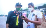 Công an Hà Nội 'đội mưa' đảm bảo an ninh trật tự phục vụ SEA Games 31