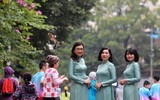 Phụ nữ Công an Thủ đô đẹp rạng ngời tại Lễ hội Áo dài du lịch Hà Nội
