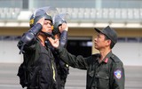 Hình ảnh ấn tượng của Cảnh sát cơ động Hà Nội tập luyện cho Lễ kỷ niệm ngày truyền thống 
