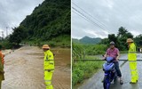 Lực lượng Công an đội mưa giúp dân khắc phục hậu quả bão số 4