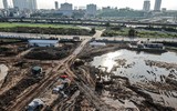 Nhìn từ flycam công trường dự án nghìn tỷ cho thiếu nhi Thủ đô Hà Nội