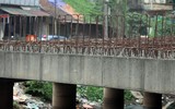 Nhìn từ flycam cây cầu qua sông Lừ 10 năm bị lãng quên ở quận Hoàng Mai