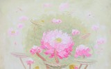 Triển lãm “Sen Thanh Tịnh” của họa sĩ Vũ Tuyên: Ngắm tranh sen mà ngỡ dáng người 