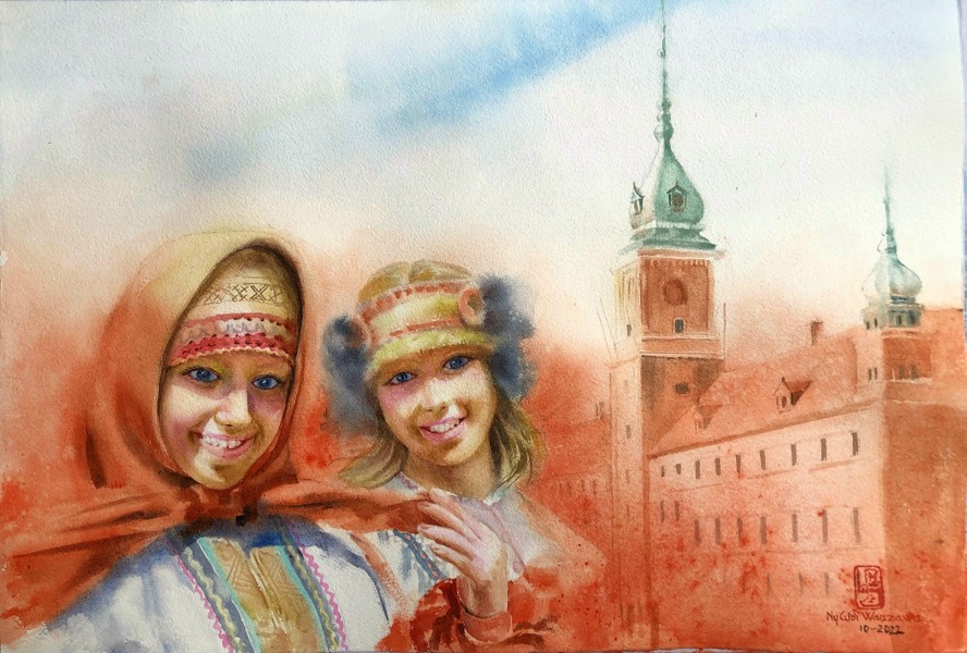Ba Lan xinh đẹp và thơ mộng dưới nét vẽ của các họa sĩ Việt Nam ảnh 9