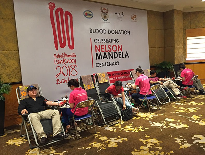 Hiến máu nhân đạo hưởng ứng ngày Quốc tế Nelson Mandela