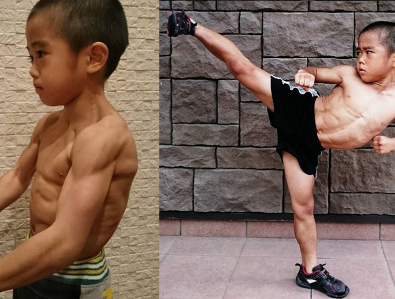 Khó tin thể hình cơ bắp 6 múi của cậu bé 7 tuổi khiến bao thanh niên ghen tị mơ ước