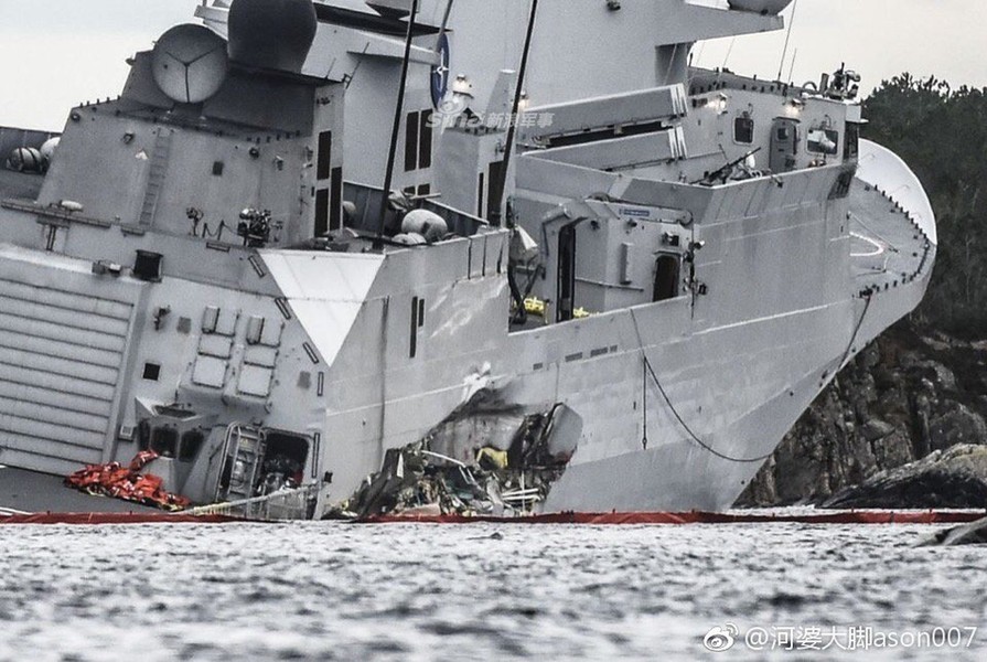 [ẢNH] Cận cảnh thiệt hại nặng nề của khu trục hạm Aegis sau khi bị tàu chở dầu 