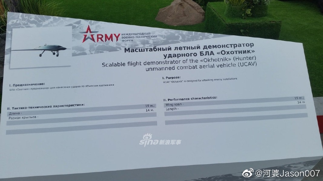 [ẢNH] UCAV Okhotnik gây thất vọng tràn trề khi ra mắt tại Army 2019