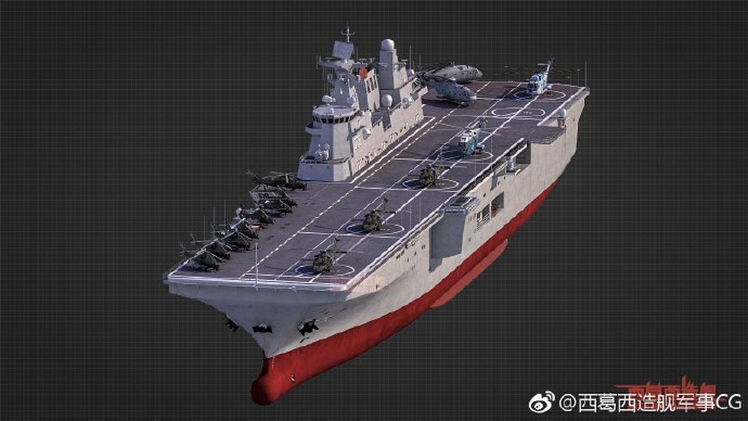 [ẢNH] Kinh ngạc trước tốc độ Trung Quốc đóng mới tàu đổ bộ trực thăng Type 075