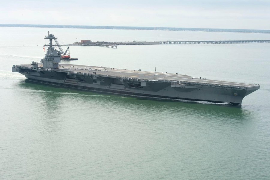 [ẢNH] Mỹ chuẩn bị hạ thủy siêu tàu sân bay hạt nhân lớp Ford thứ hai