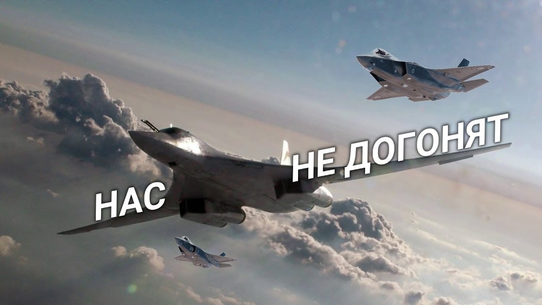 [ẢNH] Cú tăng tốc kinh hoàng của Tu-160 Nga khiến F-35 Mỹ phải 