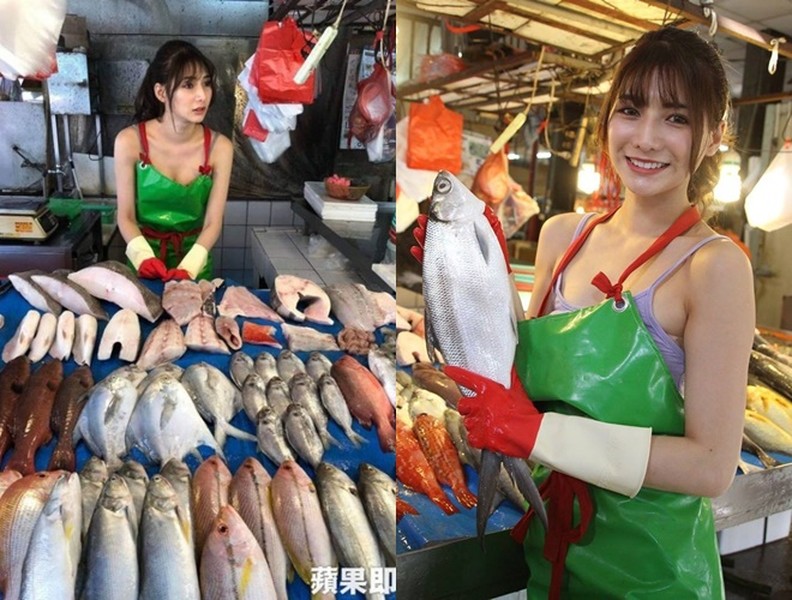 Cô gái phụ mẹ bán cá vô tình làm 