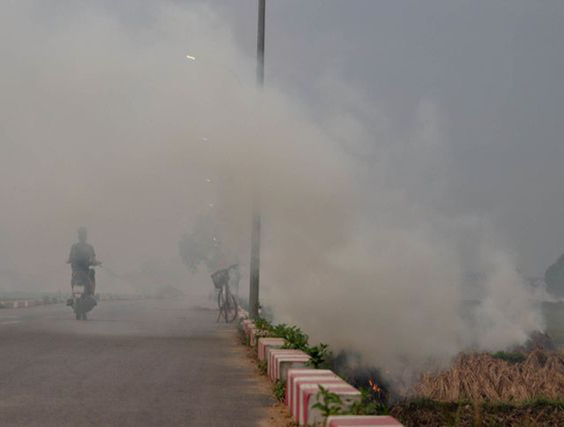 Tái diễn thực trạng đốt rơm rạ tràn lan, khói mù mịt ở ngoại thành Hà Nội