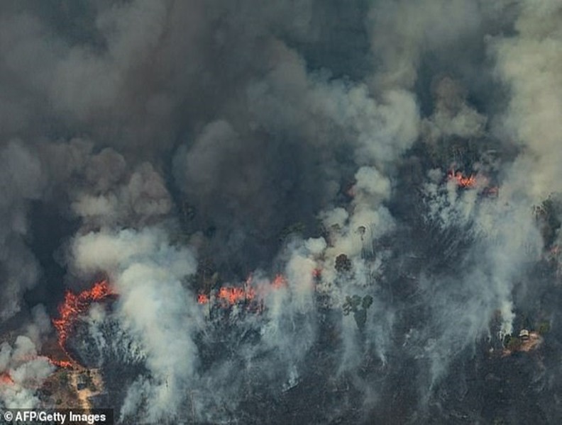 Cháy rừng Amazon: Bầu trời Brazil chìm trong khói tro, 3h chiều tối đen như giữa đêm