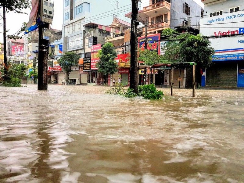 Thái Nguyên ngập lụt kỷ lục, ô tô 