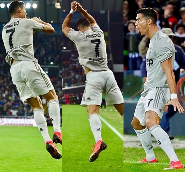 [ẢNH] Pha ăn mừng mang thương hiệu Ronaldo được tái hiện trên sân Tây Hồ